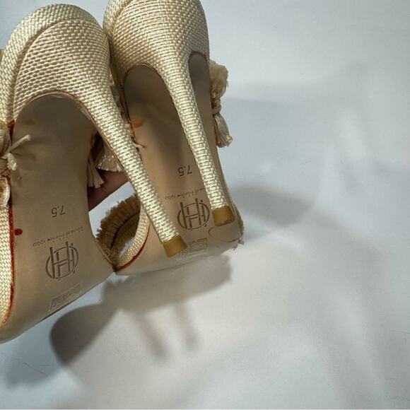 House of Harlow 1960 Frayed Raffia Heel
Shoe Cream Boho size 7,5 - Picture 4 of 6